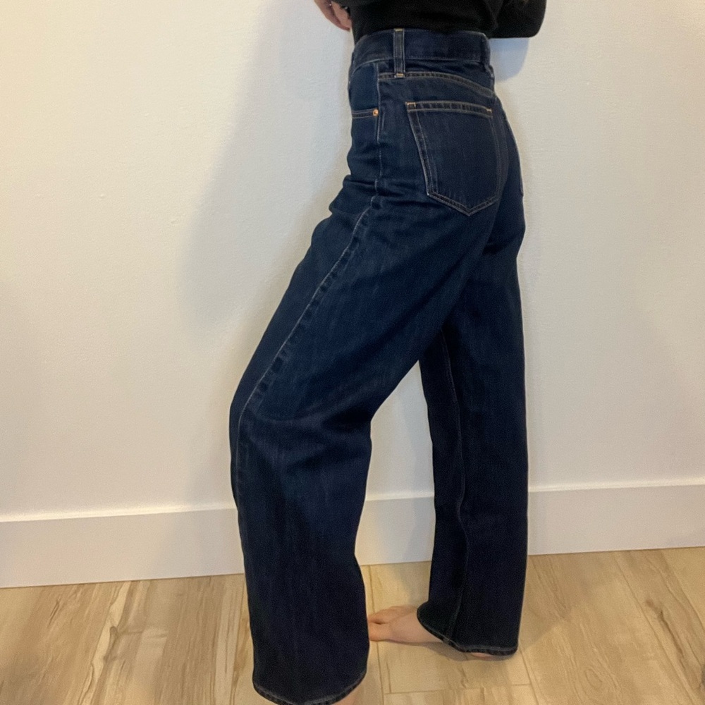 GAP Dark Blue Women's high-rise barrel Jeans - Picture 4 of 10